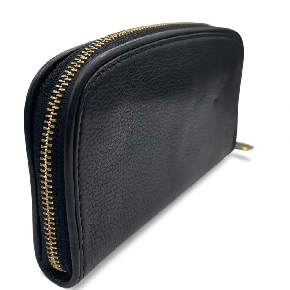🎉 HP! ❤️ Tory Burch Black Pebbled Britten Continental Wallet